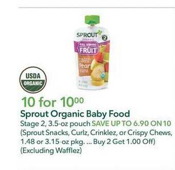 Publix Sprout organic baby food offer