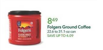 Publix Folgers ground coffee offer