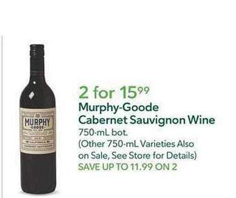 Publix Murphy-goode cabernet sauvignon wine offer