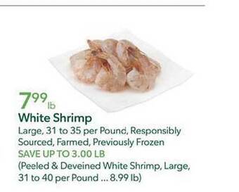 Publix White shrimp offer