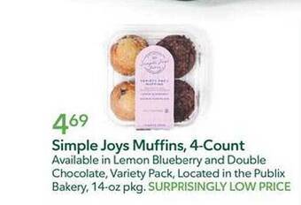 Publix Simple joys muffins, 4-count offer