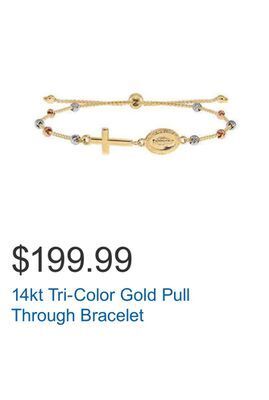 Costco 14kt tri-color gold pull through bracelet offer