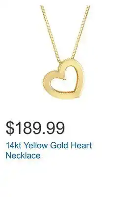 Costco 14kt yellow gold heart necklace offer