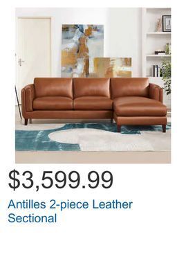 Costco Antilles 2-piece leather sectional offer