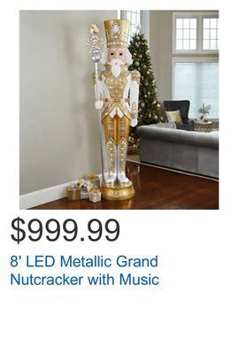 Costco 8' led metallic grand nutcracker with music offer