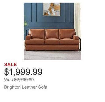 Costco Brighton leather sofa offer