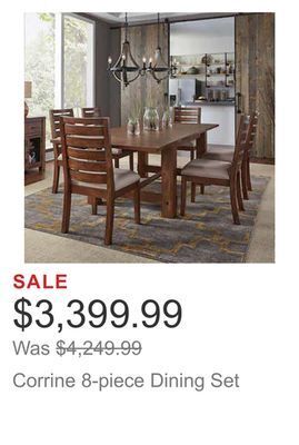 Costco Corrine 8-piece dining set offer