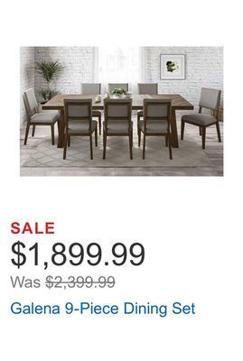 Costco Galena 9-piece dining set offer