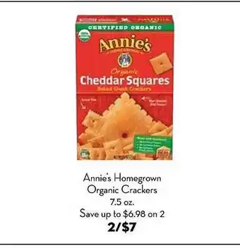 Bristol Farms Annie's homegrown organic crackers offer