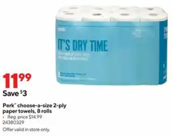 Staples Perk Choose-a-size 2-ply Paper Towels offer