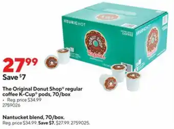 Staples The Original Donut Shop Regular Coffee K-Cup Pods, Nantucket Blend offer