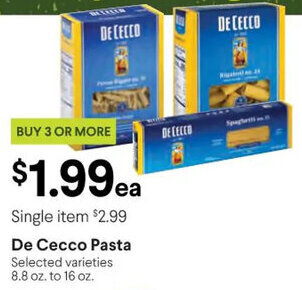 Raley's De Cecco Pasta offer