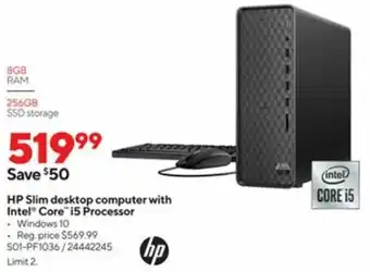 Staples HP Slim Desktop Computer With Intel Core i5 Processor S01-PF1036 offer