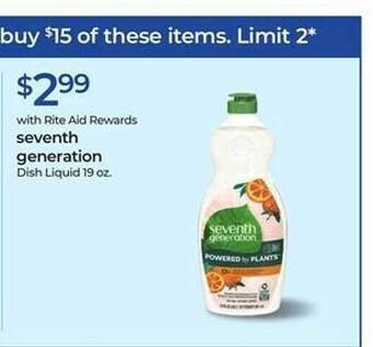 Rite Aid Seventh generation dish liquid offer