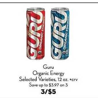 Bristol Farms Guru organic energy offer