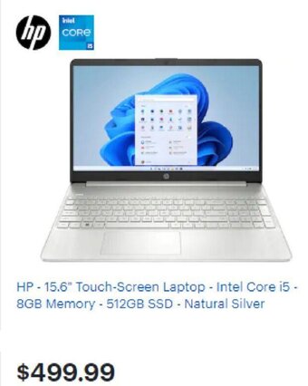 Best Buy HP-15.6" Touch-Screen Laptop-Intel Core i5-8GB Memory-512GB SSD-Natural Silver offer