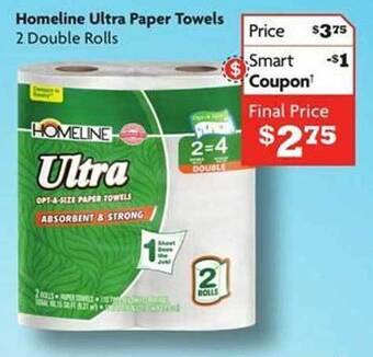 Family Dollar Homeline ultra paper towels offer