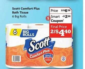 Family Dollar Scott comfort plus bath tissue offer