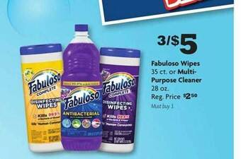 Family Dollar Fabuloso wipes or multi-purpose cleaner offer