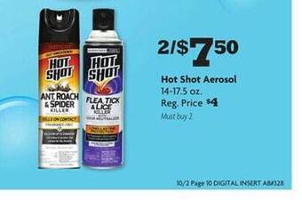 Family Dollar Hot shot aerosol offer