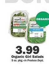 Schnucks Organic girl salads offer