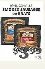 Harveys Supermarkets Johnsonville smoked sausages or brats offer