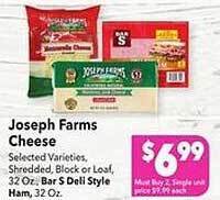 Vallarta Supermarkets Joseph farms cheese offer
