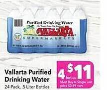 Vallarta Supermarkets Vallarta purified drinking water offer