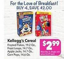 Vallarta Supermarkets Kellogg's cereal offer