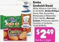 Vallarta Supermarkets Bimbo sandwich bread offer