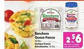 Vallarta Supermarkets Ranchero queso fresco offer