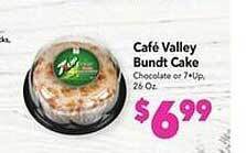 Vallarta Supermarkets Café valley bundt cake offer