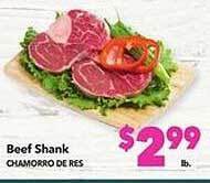Vallarta Supermarkets Beef shank chamorro de res offer