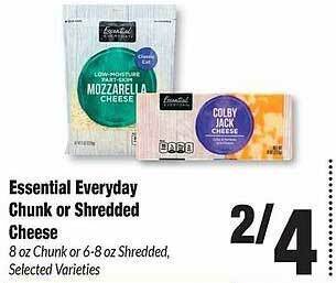 Sentry Essential everyday chunk or shredded cheese offer