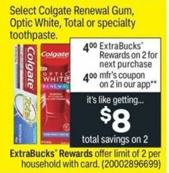 CVS Colgate Renewal Gum, Optic White offer