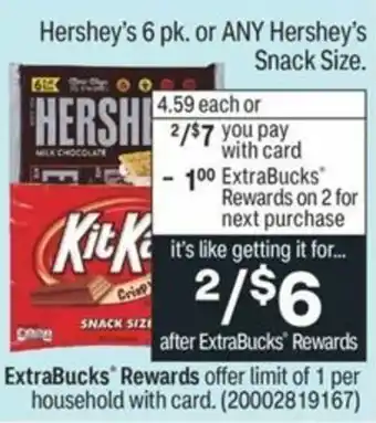 CVS Any Hershey's Snack Size offer