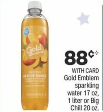 CVS Gold Emblem Sparkling Water 17 oz, 1 Liter or Big Chill 20 oz offer
