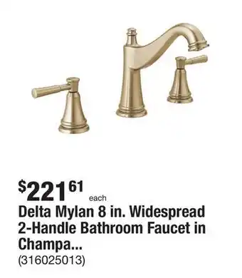 The Home Depot Delta mylan 8 in. widespread 2-handle bathroom faucet in champagne bronze offer