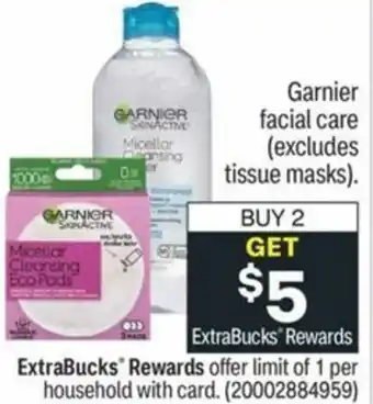 CVS Garnier Facial Care ( Excludes Tissue Masks) offer