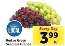 Safeway Red or green seedless grapes offer