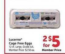 Safeway Lucerne cage free eggs offer