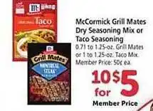 Safeway Mccormick grill mates dry seasoning mix or taco seasoning offer