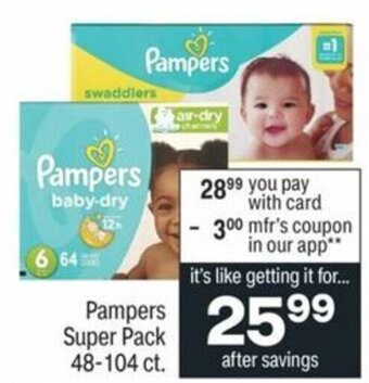 CVS Pampers Super Pack 48-104 ct offer