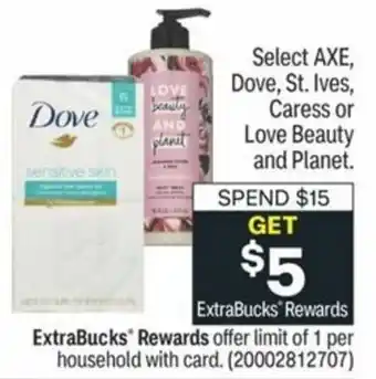 CVS Axe, Dove, St. Ives, Caress or Love Beauty and Planet offer