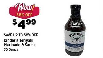 Grocery Outlet Kinder's teriyaki marinade & sauce offer