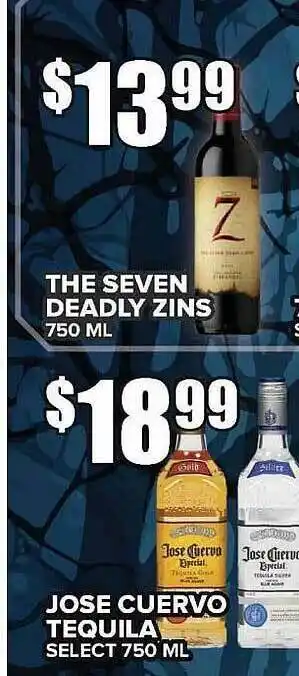Price Cutter The seven deadly zins or jose cuervo tequila offer