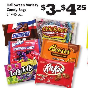 Family Dollar Halloween variety candy bags offer