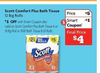 Family Dollar Scott comfort plus bath tissue offer