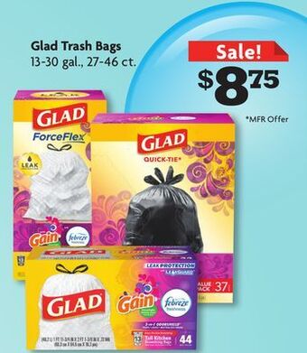 Family Dollar Glad trash bags offer