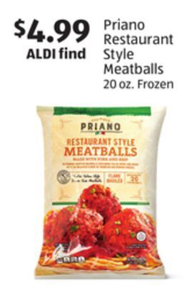 Aldi Priano restaurant style meatballs offer
